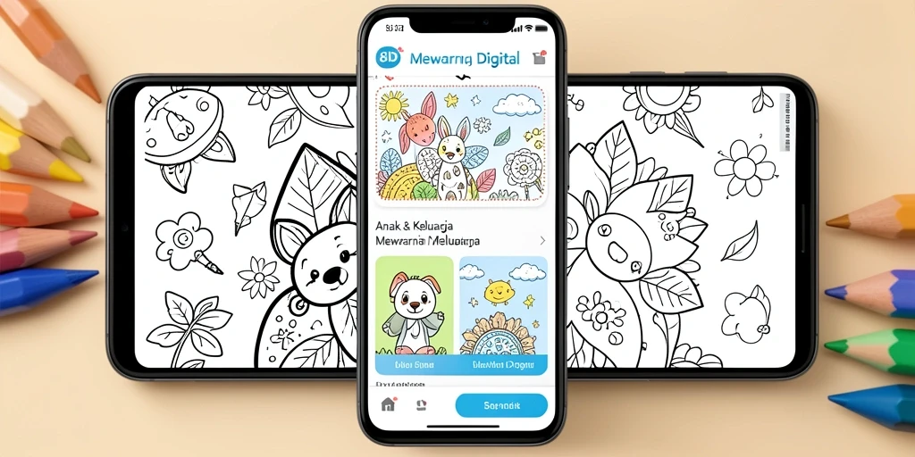 Antarmuka pengguna 8ID yang menarik untuk mewarnai digital.