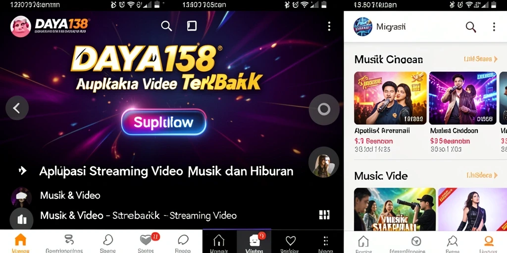 Antarmuka aplikasi DAYA138 yang memudahkan pengguna untuk streaming video.