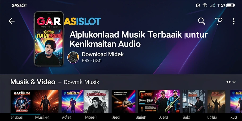 Screenshot GARASISLOT menampilkan antarmuka aplikasi Download Musik yang sederhana dan user-friendly.