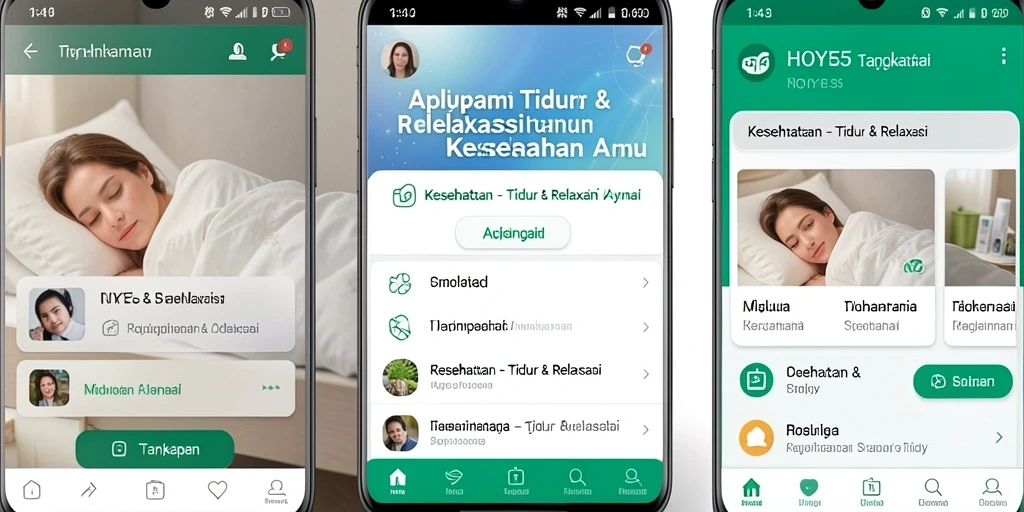 Antarmuka aplikasi HOYE55 yang menenangkan dan sederhana.