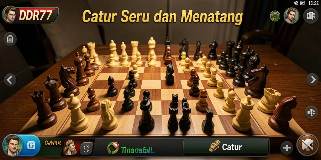 Tampilan antarmuka game Catur IDR77 yang modern dan menarik.