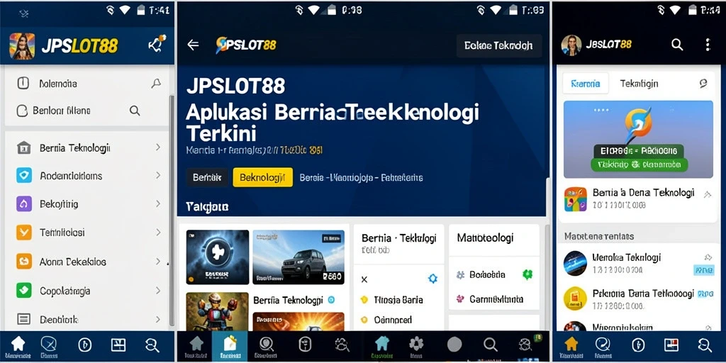 Tampilan antarmuka aplikasi JPSLOT88 yang modern dan fungsional.