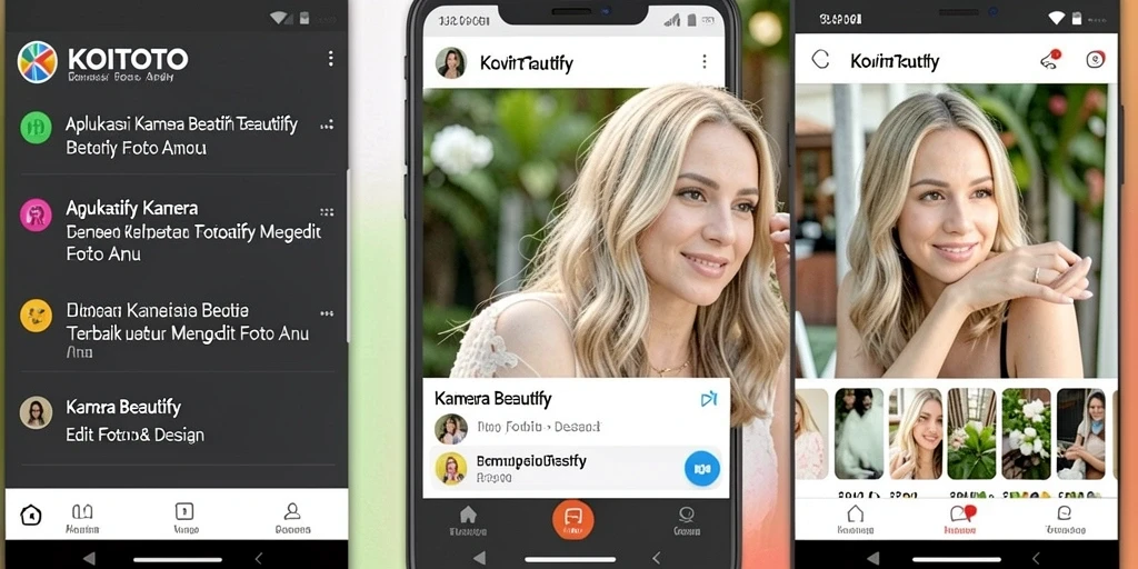 Antarmuka aplikasi KOITOTO dengan fungsi edit foto yang intuitif.
