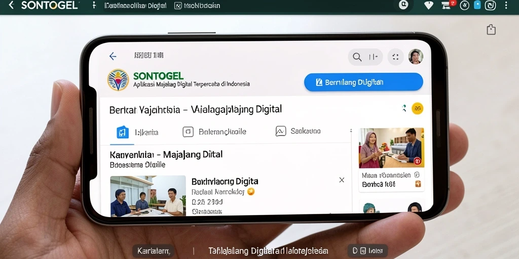 Tampilan antarmuka pengguna aplikasi SONTOGEL yang modern dan fungsional.